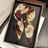 Fashion Maple Leaf Printed Designer 70Cm Square Silk Women's Scarf Satin Scarves Shawl Headband Bandana Hijab Wrap