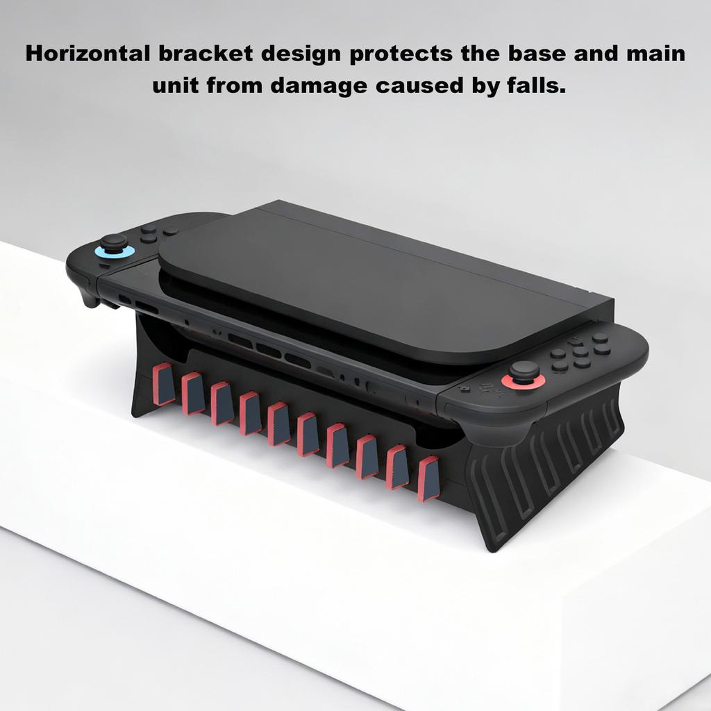 For Nintendo Switch 2/OLED/NS Game Console Horizontal Stand Dock w/Game Card Slot Universal Host Storage Holder Game Accessories