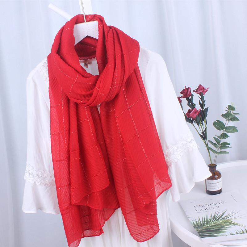 Корейская версия японского клетчатого шарфа для весны и осени для женщин, хлопок-лен, зимний британский классический шарф, серый, корейская версия, универсальный студенческий