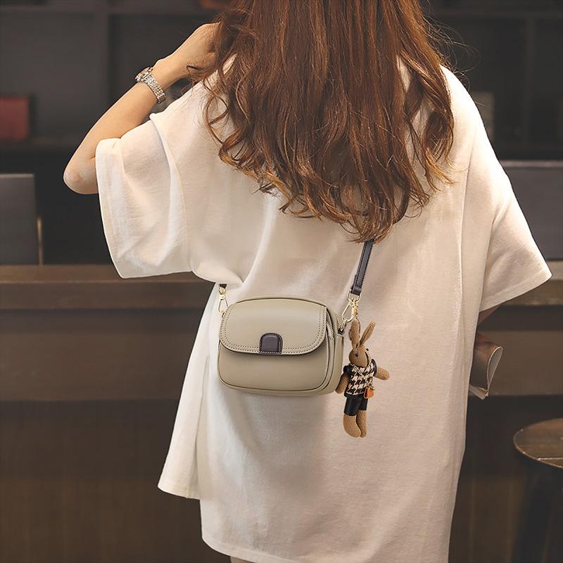

Bag women s 2025 summer new messenger bag leather women s bag high-end small round bag shoulder small bag luggage