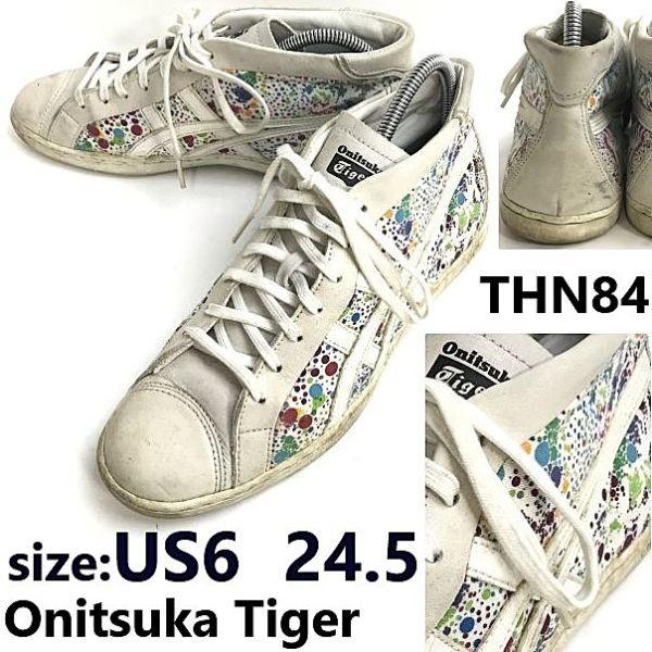 

Onitsuka Tiger THN842 SECK mid high cut sneakers 6 24.5 white colorful