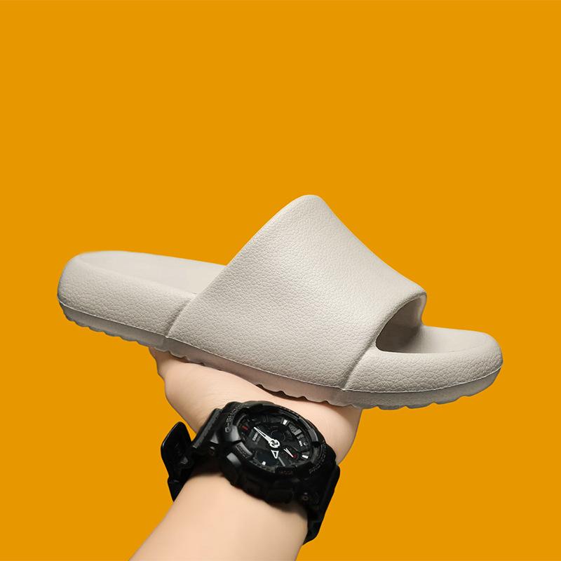 

Тапочки женские новые домашние комнатные летние для ванной нескользящие на толстой подошве прохладные тапочки мужские 44-45 слоновая кость