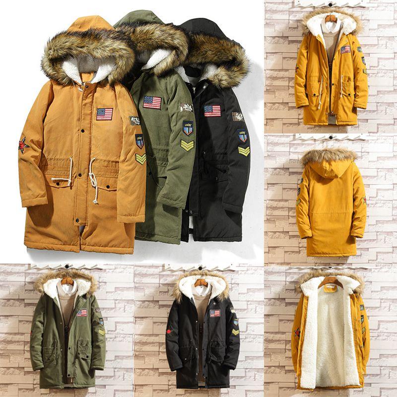 Premium Quality Men's Winter Fur Hooded Long Flight Jacket Fleece Coat For Ultimate Warmth