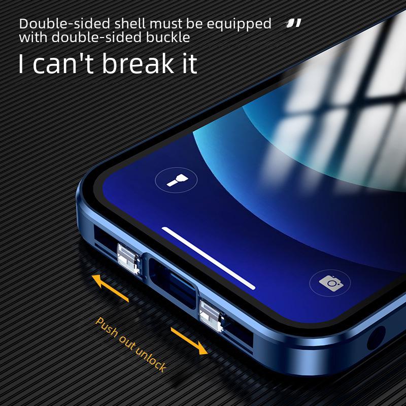 Anti-Peep Magnetische Spiegelhülle für iPhone 13/14/15/16 Pro Max mit beidseitigem Glasschutz