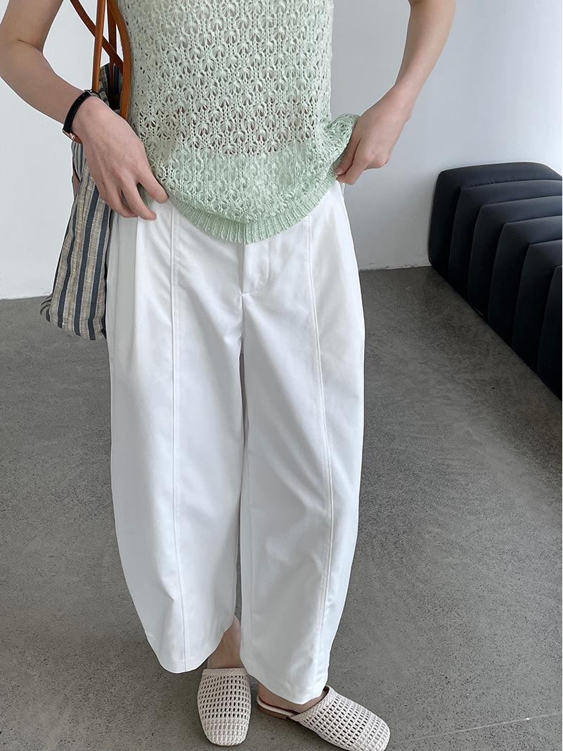 

Taoguan Women s High-Waisted Japanese Minimalist 9-Point Loose Lantern Pants - Spring/Summer Casual Style (K6609) Medium белый