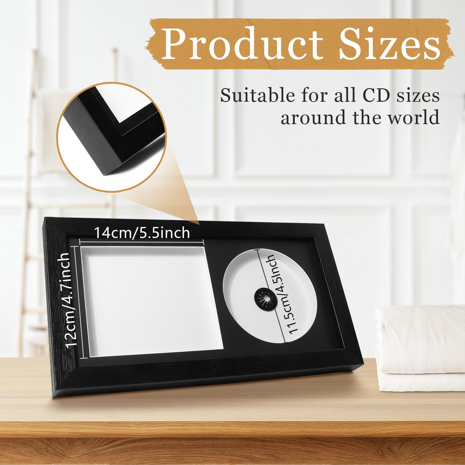 Haowanww Cd Music Frame Album Cover Frame Black Cd Display Frame Solid Wood Frame чёрный