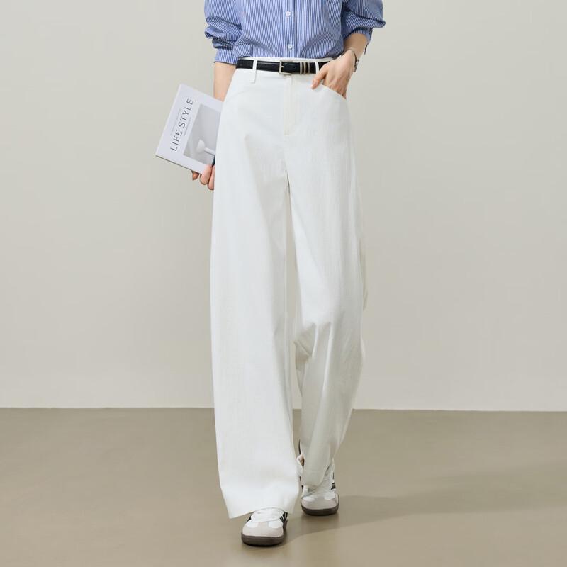 ESE-Y Women's Cotton Linen High-Waist Wide-Leg Pants