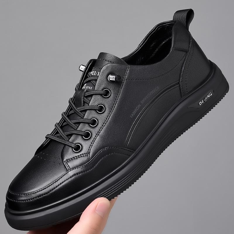 Men's trend casual board shoes youth Korean version of genuine leather men's sports shoes first layer cowhide flat shoes versatile leather shoes