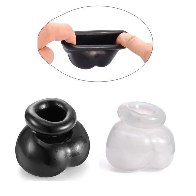 Male Cock Ring Penis Ring Soft Scrotum Sleeve Ball Stretcher Chastity Cage Time Delay Ejaculation Sex Toys  For Man