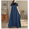 DIMANAF Women Plus Size Denim Blue Dress Maxi Long Dress Sleeveless Vintage Loose Casual Basic Dresses Cottton
