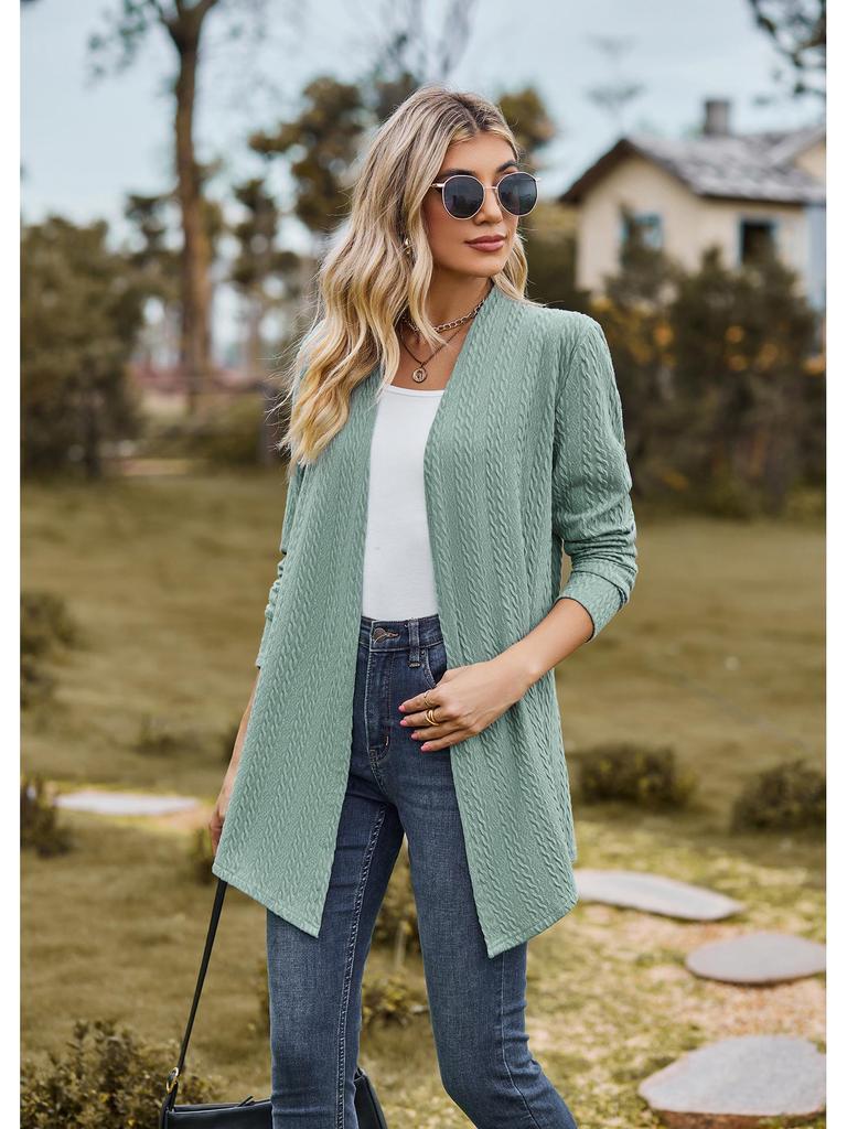 2023 Autumn/Winter Solid Color Long Sleeve Loose Cardigan Coat for Women