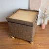 Baumwoll-Leinen Aufbewahrungs-Hocker Multifunktionale Aufbewahrungsbox Multifunktionale Aufbewahrungsbox Quadratischer Sofa-Hocker Haushalts-Aufbewahrungs-Hocker