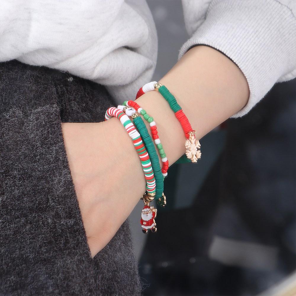 

Santa Claus Advent Wreath Xmas Bracelet Bangle Snowflake Hand Chain Merry Christmas Bracelet Girl Bracelet