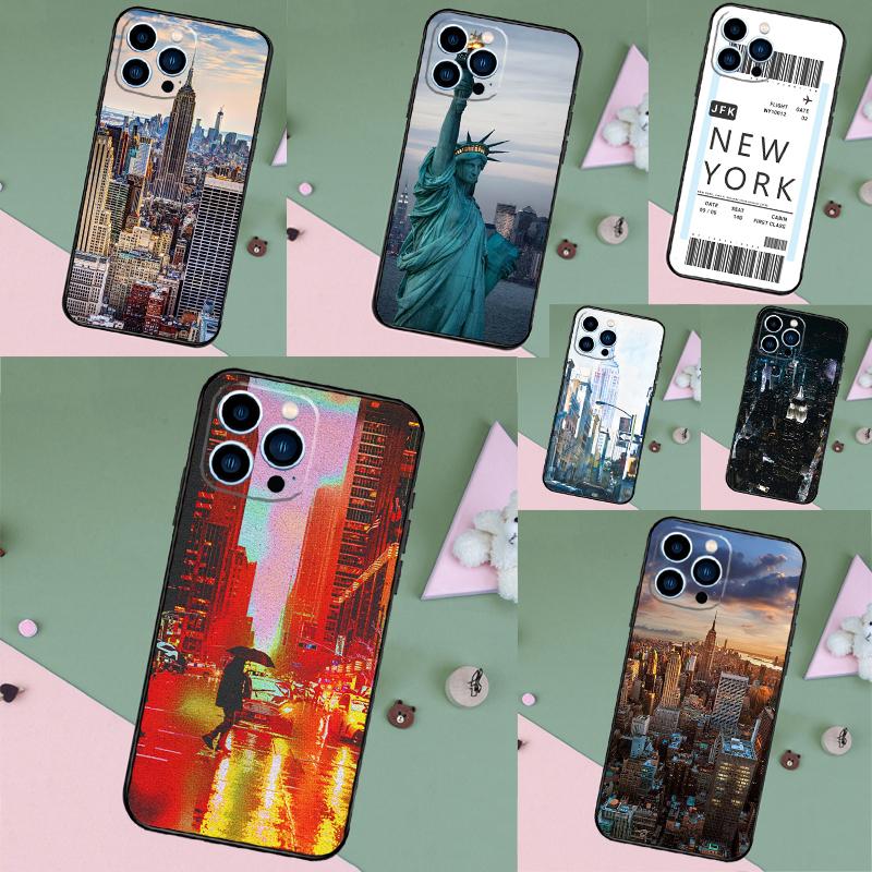 New York City Case For iPhone 16 Pro Max 15 14 12 11 13 17 Pro Max Plus 12 13 Mini 16e 17 Air Back Cover