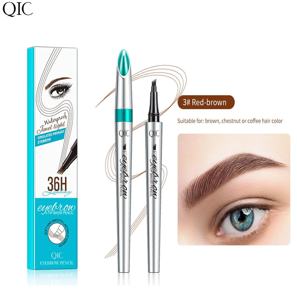 2024QIC New 3D Waterproof Micro-knife Magic Eyebrow Four-pronged Eyebrow Pencil Wild Water Eyebrow Pencil