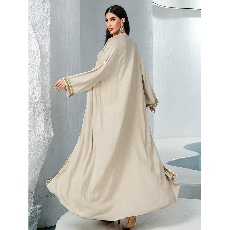 New Middle East Dubai Robe Long sleeve dress Two-piece Set Long Sleeved Dress Cloak Set