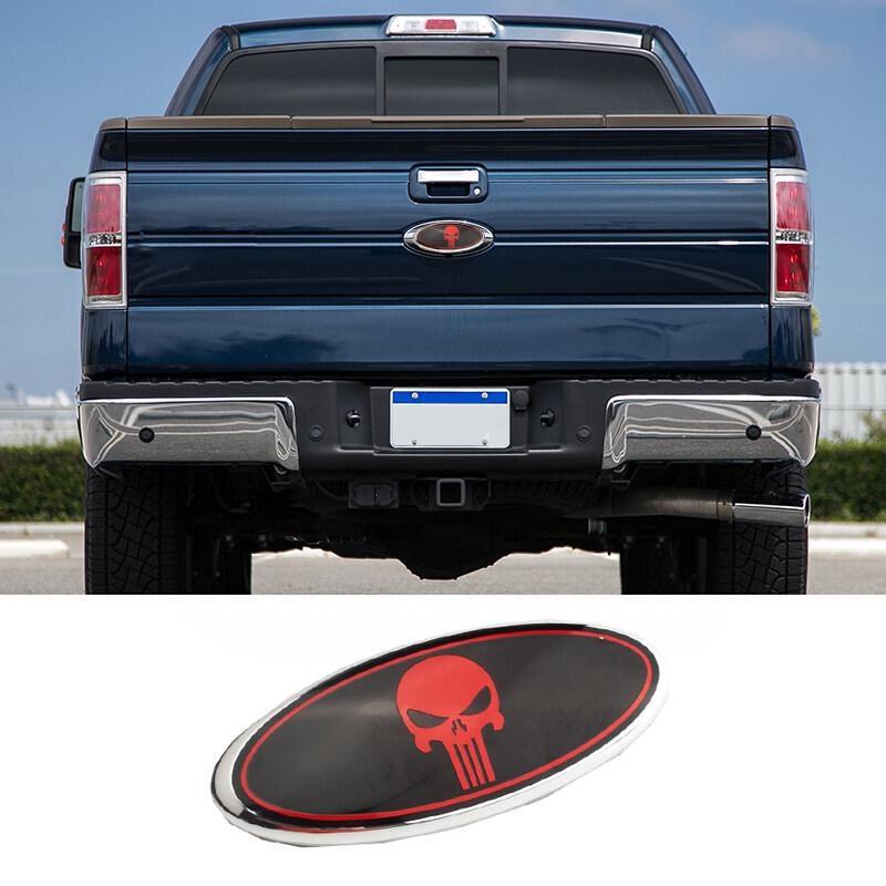 

1 Piece Skull Logo Car Rear Trunk Emblem for Ford F150 F250 Explorer Auto Styling Tail Badge Sticker Decoration (7 Inch)