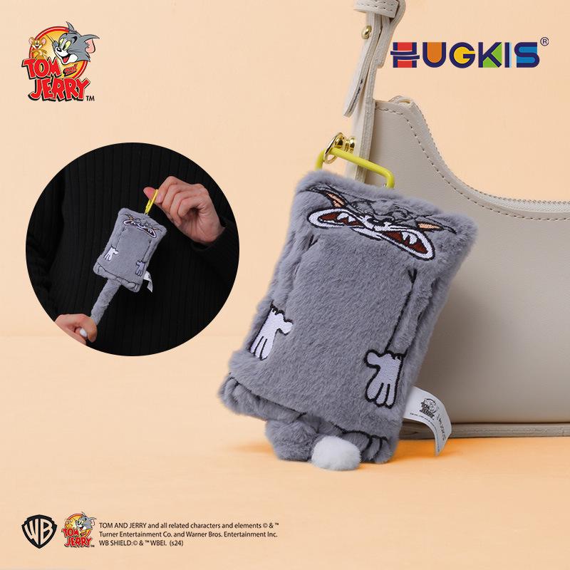 Tom & Jerry Plush Toys: Cat Pendant & Mouse Keychain Charms for Kids