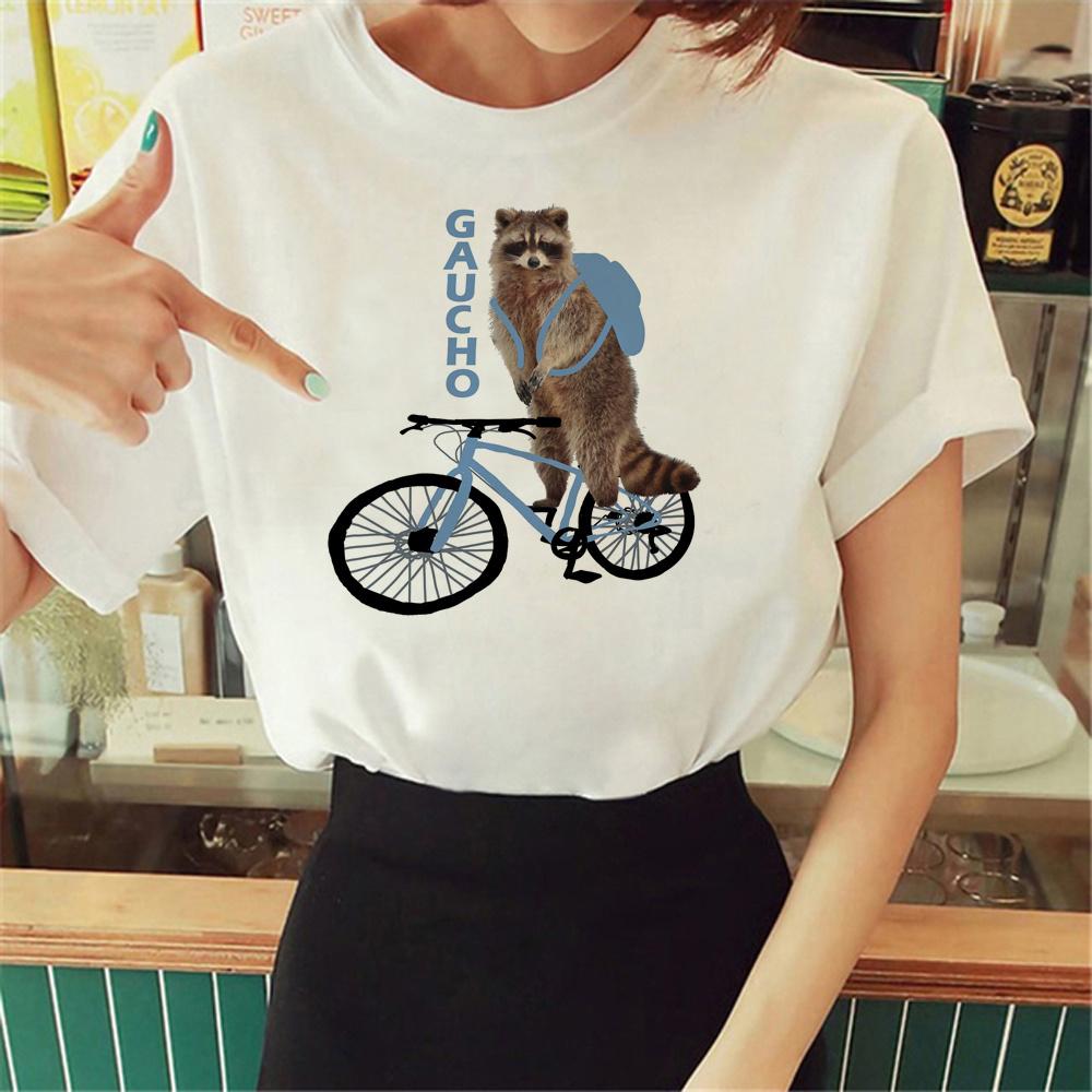 Racoon T-shirts Women Streetwear Funny Harajuku T Shirt Female Comic Female Tops Manga Clothes