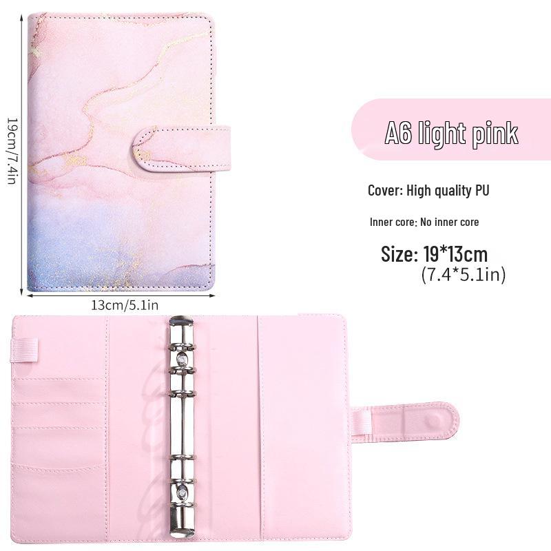 Exclusive Marble Gilded Journal and Budget Planner - A7 Ring Binder, A6 Macaron, A5 Notebook