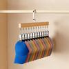 Wood Multi-Function 12 Clips Underwear Clip Wardrobe Clothes Hanger