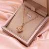 Birthstone Pendant Necklace Replaceable Zircon Neckchain for Women Girls Vintage Collarbone Chain Stylish Accessories