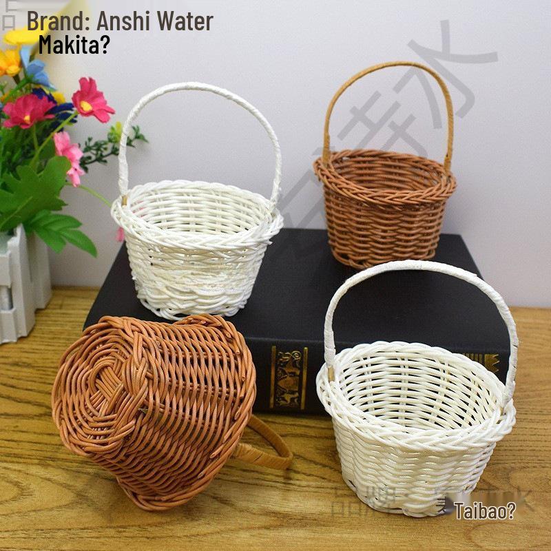 Handmade Mini Imitation Rattan Wall Basket for Flowers and Decor