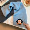 Luochi Cartoon Animal Knit Neck Warmer Scarf - Cozy Autumn Winter Accessory for Students & Couples