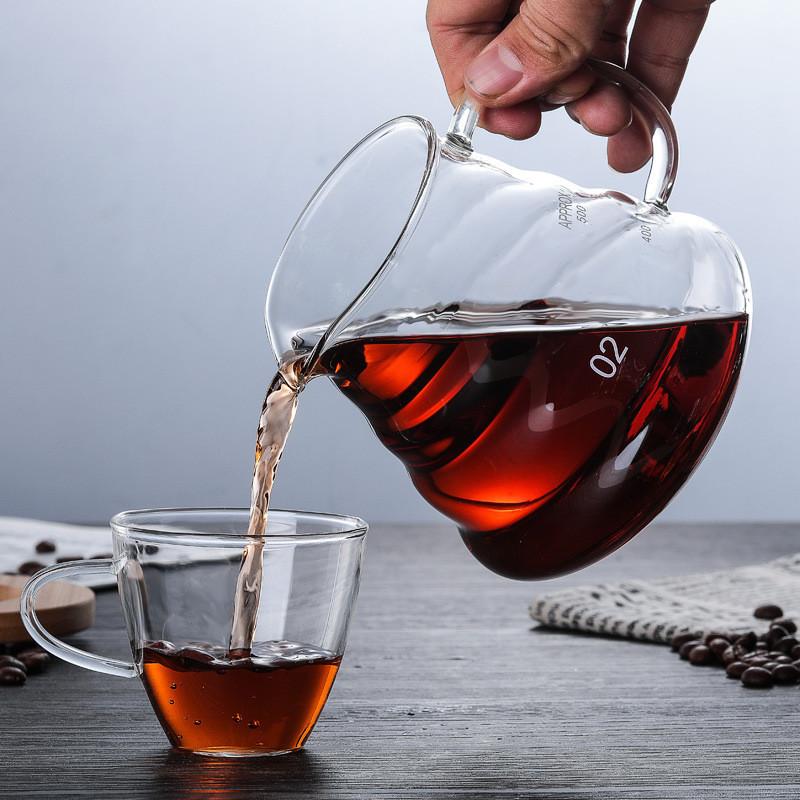 Set Dripper Cafe din Sticlă cu Vas – Filtru V60 Reutilizabil, Borosilicat Înalt, Stil Japonez