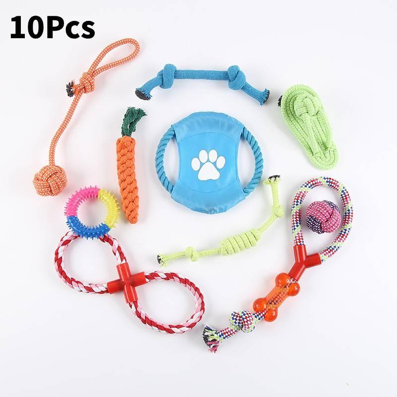 High-quality Cotton Rope Dog Toy Set With Durable Chew Balls For Playful Pets