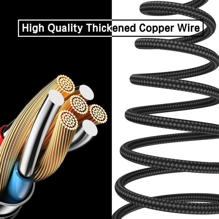 Lot de 4 câbles USB C à charge rapide [1 m + 2 m + 2 m + 3 m], câble de charge USB de type C pour Samsung Galaxy S22 S21 +[S440]