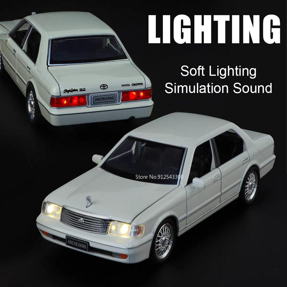 1:32 Scale Crown Corolla Car Model Toy Alloy Diecast Sound Light Pull Back Doors Opened Miniature Cars Models Kids Presents