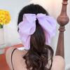 Grampo de Cabelo com Laço de Gaze Feminino 2025, Prendedor de Cabelo para Penteados/Rabo de Cavalo, Presilha de Garra para Uso Diário e Passeios