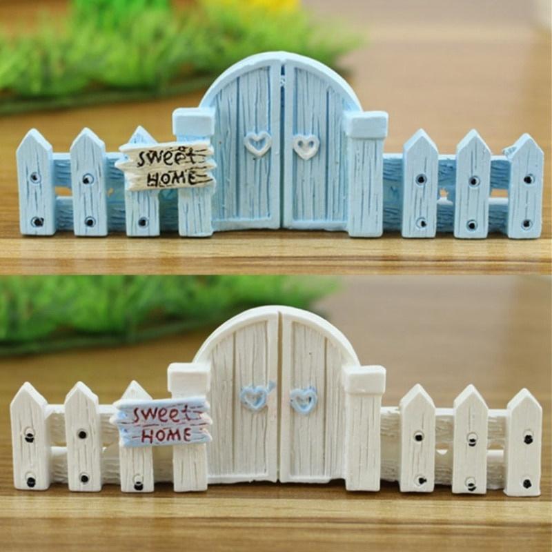 DIY Micro-landscape Fence Railings Decorative Wooden Fence Ornament Diy Resin Design Craft Mini Gard