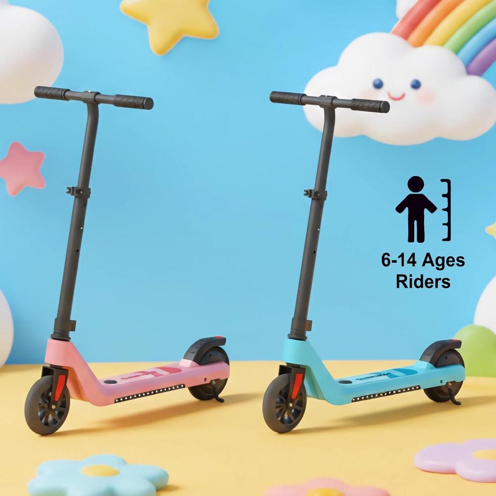 Kids Scooter for Ages 6-14 Girls Boys Scooter LED Light Wheels Adjustable Height Lightweight Scooter for Kids Kick Scooter 60kg Load