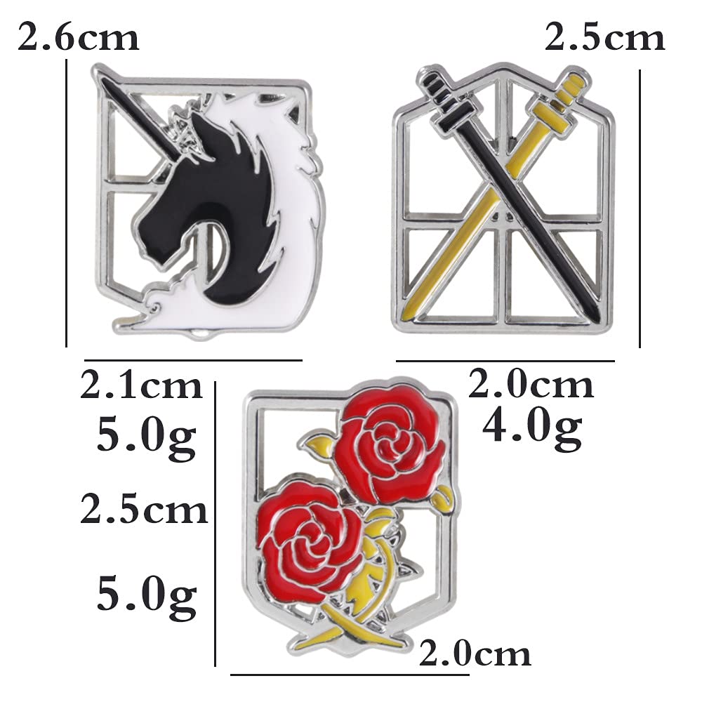 Sizuuenn Ataque a los Titanes Insignia Policía Militar Cosplay Anime Escuela Cultural Halloween Regalos para Fotos Broche, Accesorios, Accesorios, Festivales,