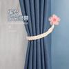 Boho Macrame Cotton Curtain Tieback, No Drill Linen Curtain Strap, INS Beige Curtain Holder for Bedroom/Living Room