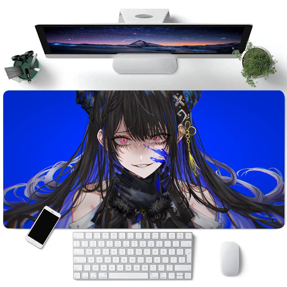 Anime Hololive Girl Nerissa Ravencroft Mouse Pad Large Gaming Keyboard Mat LockEdge Rubber Computer Office Accessories