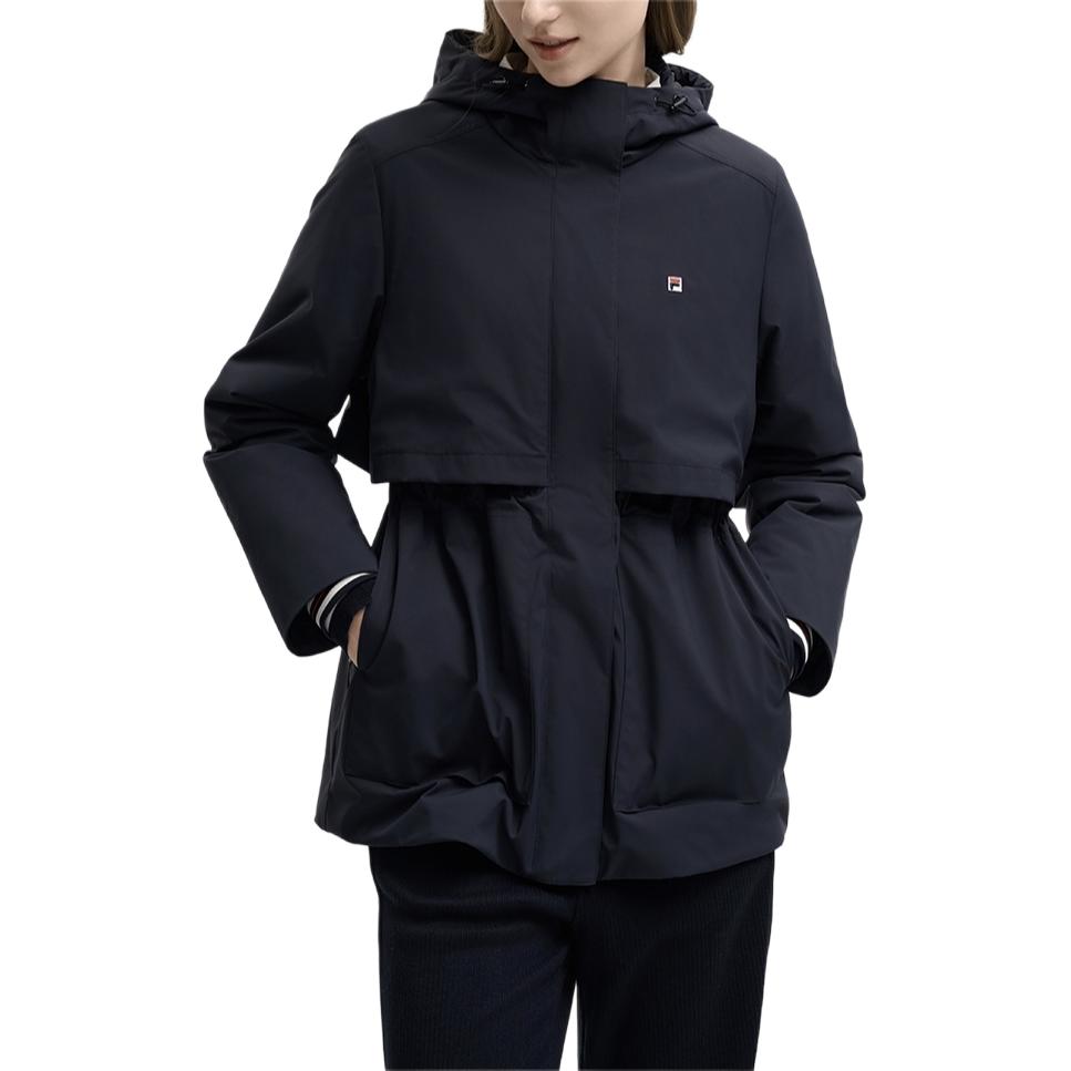 Fila Fw25 Casual Comfortable Hooded Zipper Long Sleeve Cotton Jacket Women Jackets F11W548914F-NV