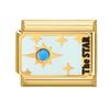 Vintage Tarot Card Heart Moon Star Sun Golden Charm Links Fit 9MM Stainless Steel Bracelet Women Men Jewelry Making DIY Beads