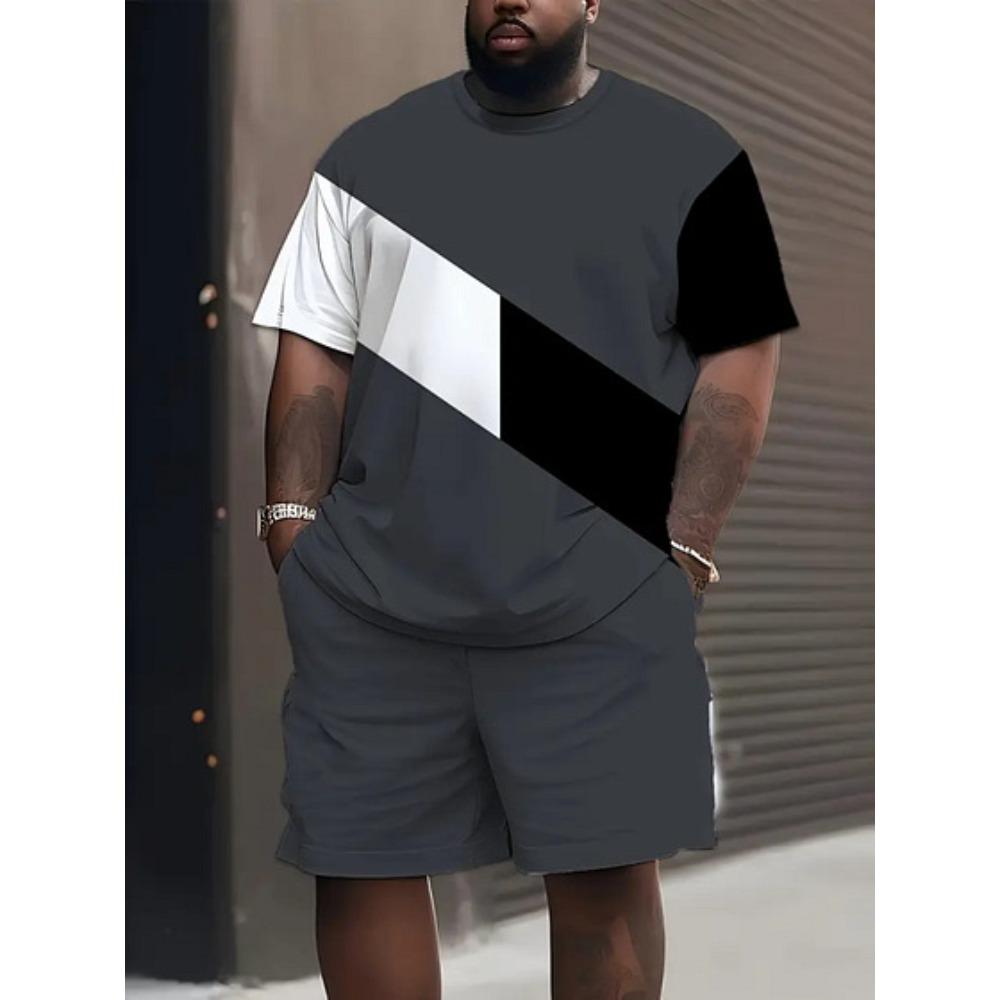 Summer Men's Sports Short Sleeve Shorts Set Casual Fashion Simple Trend Breathable Versatile