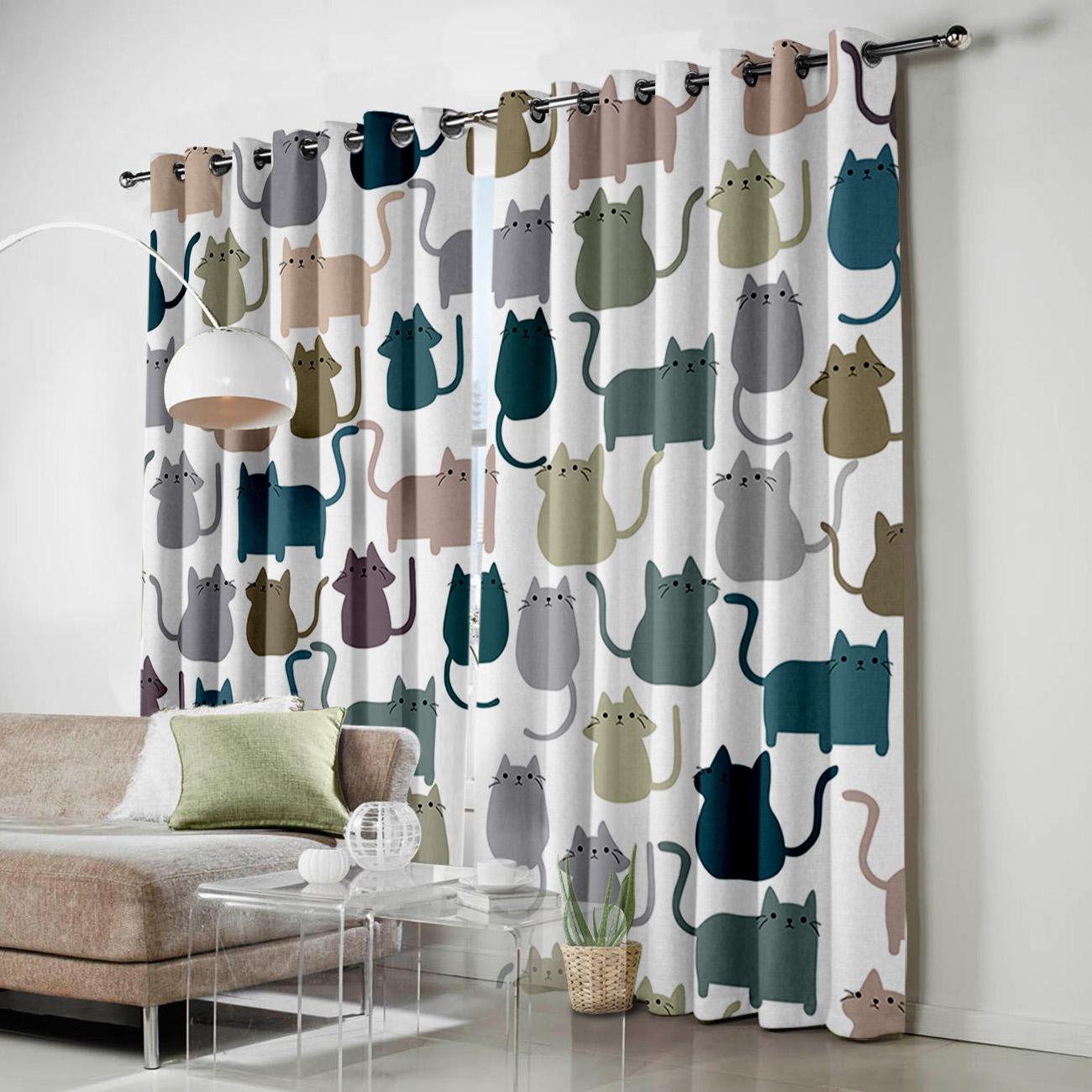 Мягкие узоры котов фигурки оконные шторы Декор для гостиной Шторы для спальни Роскошный — фото 4