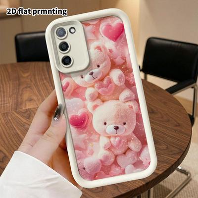 Phone Case: 2D Flat Samsung Galaxy A34 A35 M05 M06 S20 S22 S21 FE Plus 5G Tiered Protective Case, Hearts and Stars, Christmas and Halloween Gift