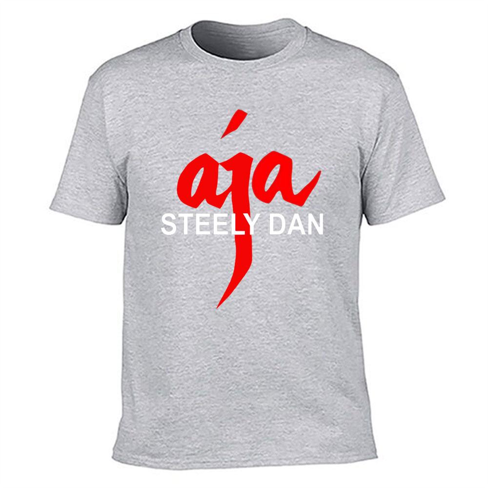 T-shirt Unisex in Puro Cotone con Grafica Steely Dan Aja Maglietta a Maniche Corte Rock Band Retrò per Appassionati di Musica