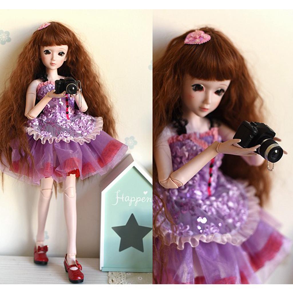 Dollhouse Miniature Green SLR Camera Model for 1/3 1/4 1/6 Scale Doll Decor