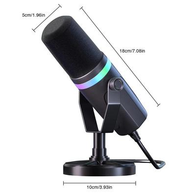 Dinamik Oyun Mikrofonu RGB XLR/USB Dinamik Bilgisayar Mikrofonları Stüdyo Kaydı Canlı Yayın Podcast Yayınları İçin Masaüstü Mikrofon