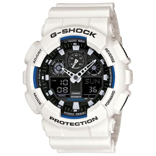 

G-SHOCK CASIO Men s Analog-Digital Watch, Overseas Model, Standard GA-100B-7ADR, White, Used
