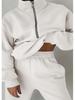 Europäischer & Amerikanischer Stil Lässiger Strickfleece mit Reißverschluss Sweatshirt & Sweatpants Damen Zweiteiler