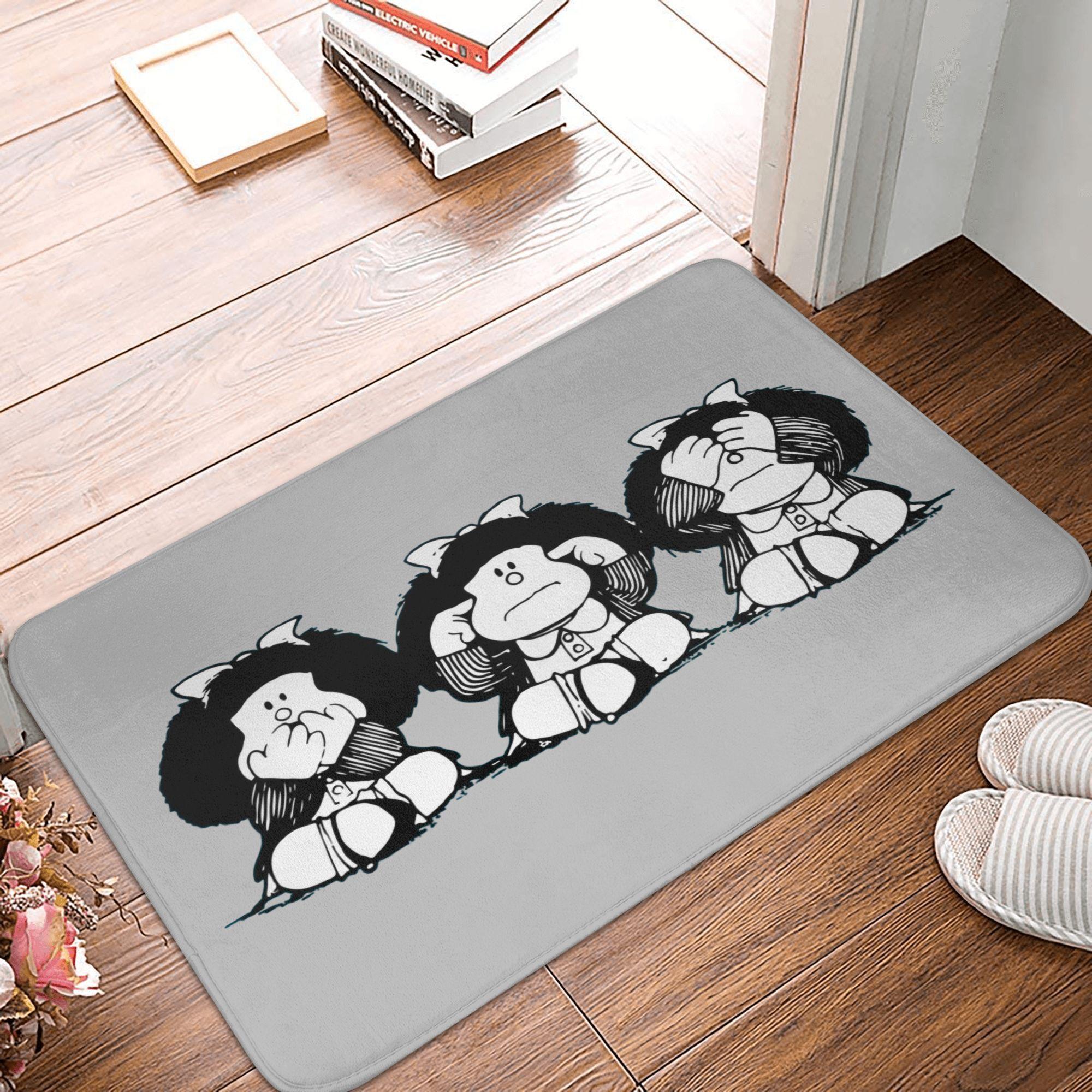 

Quino Comic Cartoon Mafalda Doormat Non-Slip Entrance Bathroom Kitchen Floor Door Mats Toilet Carpet Rug 40cmx60cm