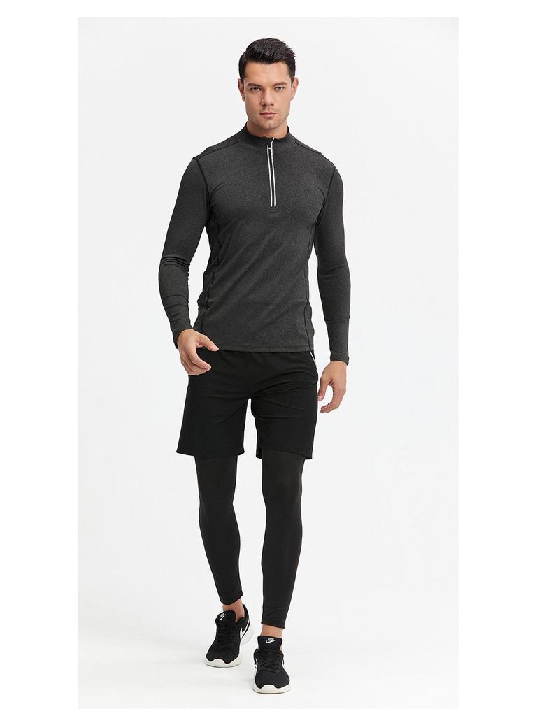 Men's Quick-Dry Long-Sleeve Fitness Basketball Training Shirt